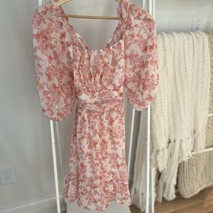 Pink Floral Mini Dress